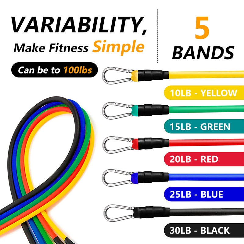 11 Piece Resistance Bands Set