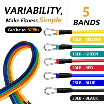 11 Piece Resistance Bands Set