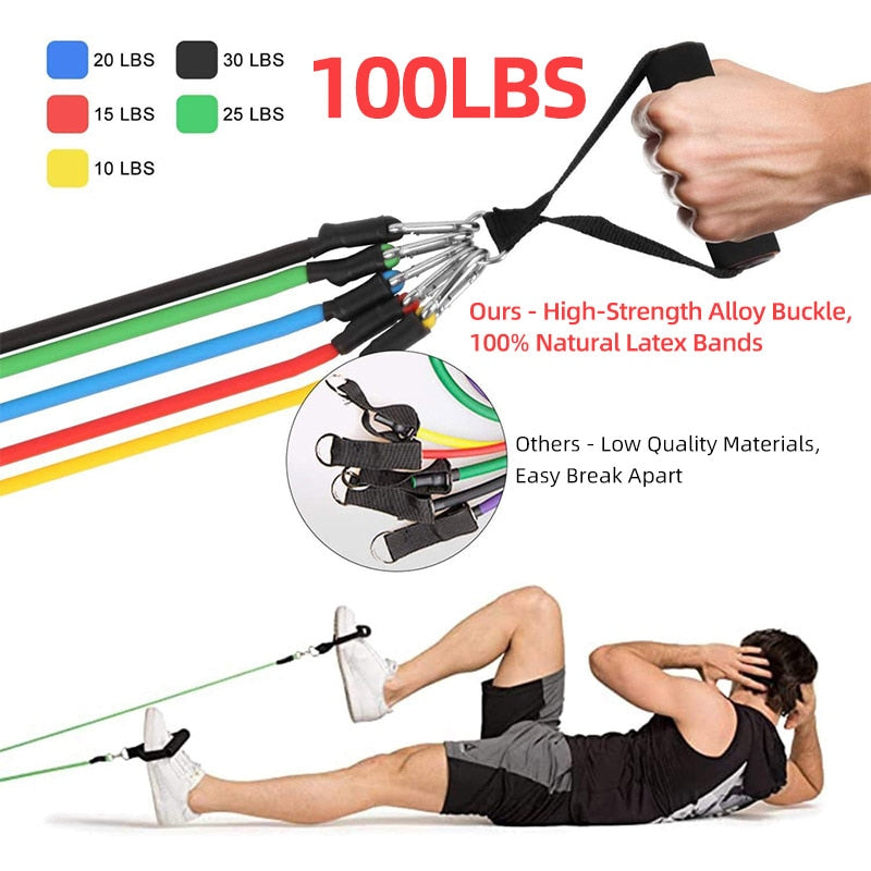 11 Piece Resistance Bands Set