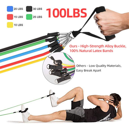 11 Piece Resistance Bands Set